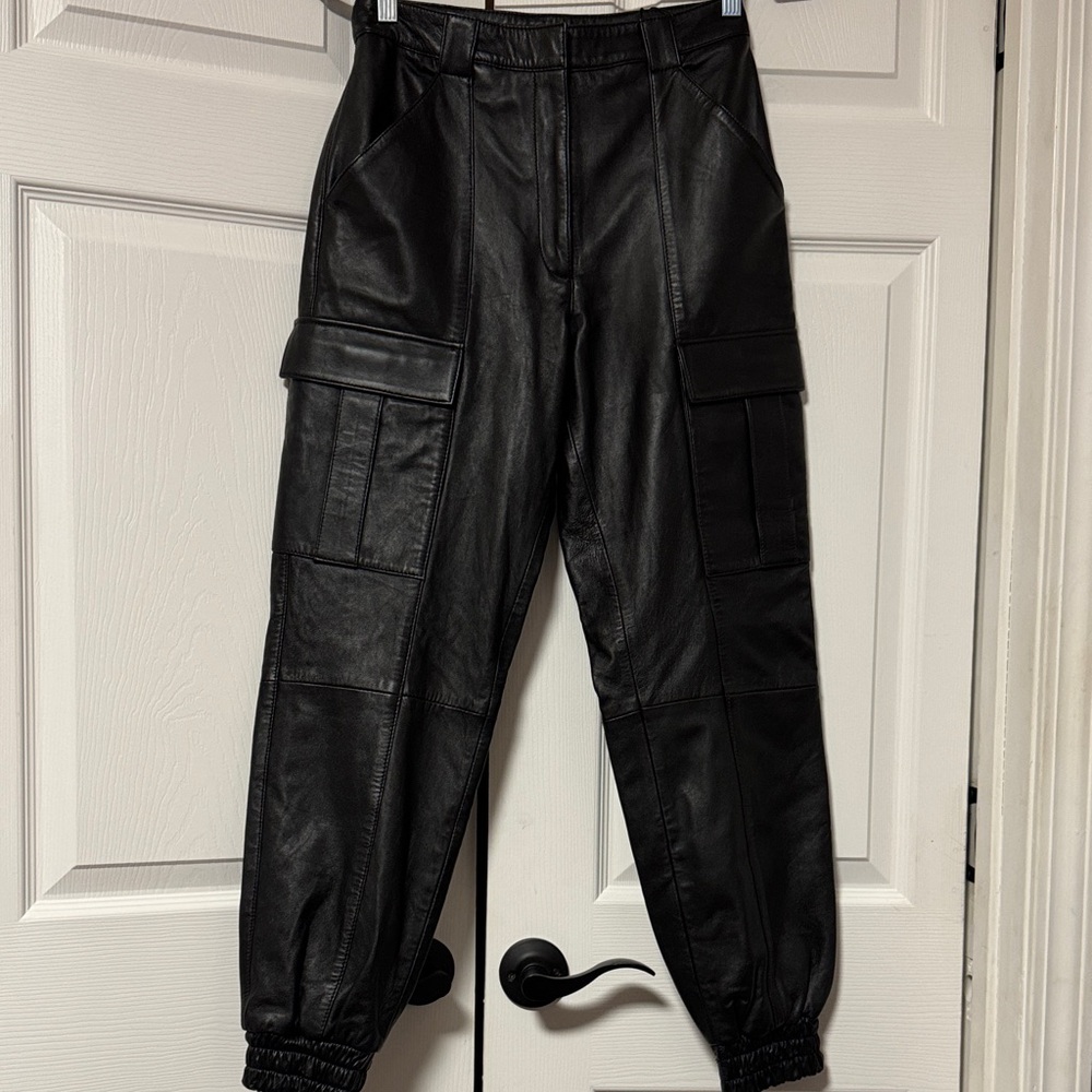 Cinq s Sept Skinny Kelly Leather Joggers 2